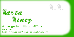 marta mincz business card